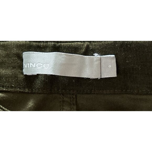 Vince Skinny Corduroy Cargo Pants Cotton Dark Green Pockets Size 0 - Picture 9 of 11